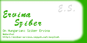 ervina sziber business card
